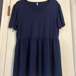 V-Neck Navy Blue Top